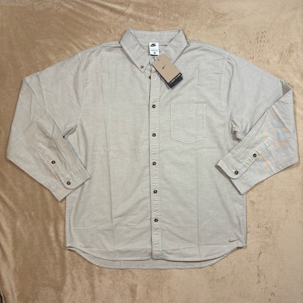 Nike Life Men's Oxford Long Sleeve Loose Button-Down Shirt Size‎ L Workwear